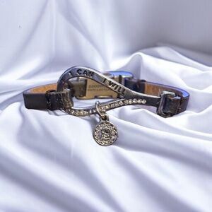 Good Works I Can, I Will inspirational leather bracelet
